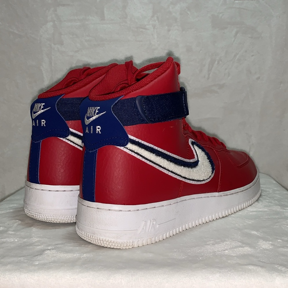 Nike Air Force 1 High 3D Chenille Swoosh Red White Blue men’s size 11 *RARE* - Picture 4 of 7